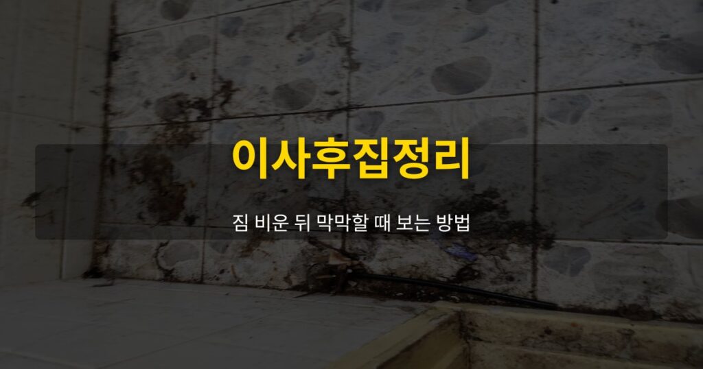 이사후집정리, 짐 비운 뒤 막막할 때 보는 방법 - 여운 special-cleaning-tips