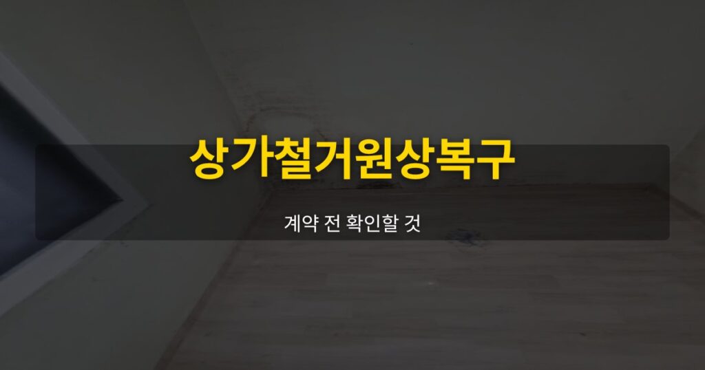 상가철거원상복구, 계약 전 확인할 것 - 여운 special-cleaning-tips